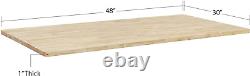 1 Thick Solid Wood Butcher Block Top 30D X 48L by