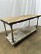 1900s Antique Maple Butcher Block Kitchen Island Porch Prep Table Country Tv