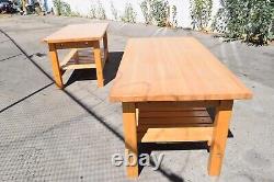 2 Industrial Maple Hardwood Butcher Block KITCHEN Table Island 72x36x 1-3/4