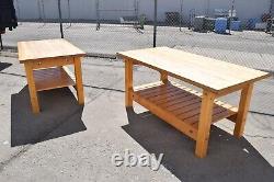 2 Industrial Maple Hardwood Butcher Block KITCHEN Table Island 72x36x 1-3/4