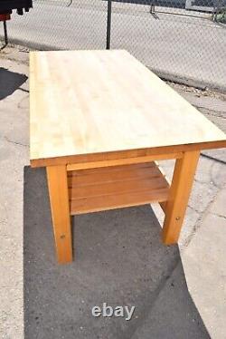 2 Industrial Maple Hardwood Butcher Block KITCHEN Table Island 72x36x 1-3/4