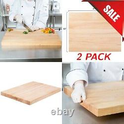 2-PACK 24 x 18 x 1 3/4 Wood Commercial Restaurant Cutting Board Butcher Block