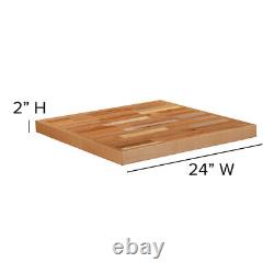 24'' Square Butcher Block style Restaurant Table Top in Solid Wood Natural