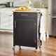 24 In. W Kitchen Cart Rolling Storage Trolley With Butcher Block Single Drawer