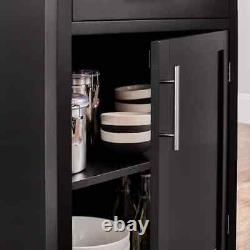 24 in. W Kitchen Cart Rolling Storage Trolley With Butcher Block Single Drawer