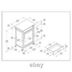24 in. W Kitchen Cart Rolling Storage Trolley With Butcher Block Single Drawer