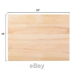 24 x 18 x 1 3/4 Wood Commercial Restaurant Solid Cutting Board Butcher Block