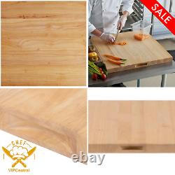 24 x 24 x 1 3/4 in. Wood Commercial Restaurant Solid Cutting Board Butcher Block