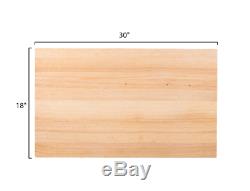 30 x 18 x 1 3/4 Wood Commercial Restaurant Solid Cutting Board Butcher Block