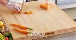 30x18 x 1 3/4 in. Wood Commercial Restaurant Solid Cutting Board Butcher Block