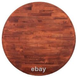 36'' Round Butcher Block style Restaurant Table Top in Mahogany Wood Finish