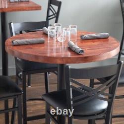 36'' Round Butcher Block style Restaurant Table Top in Mahogany Wood Finish