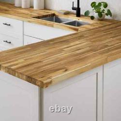 4 Ft. L X 25 In. D Unfinished Acacia Butcher Block Countertop in with Standard