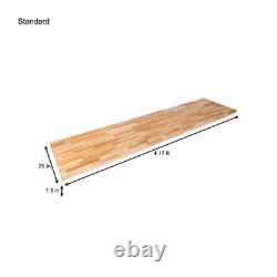4 Ft. L X 25 In. D Unfinished Ash Solid Wood Butcher Block Countertop with Eased