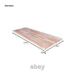 4 Ft. L X 25 In. D Unfinished Beech Solid Wood Butcher Block Countertop with Eas