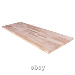 4 Ft. L X 25 In. D Unfinished Beech Solid Wood Butcher Block Countertop with Eas