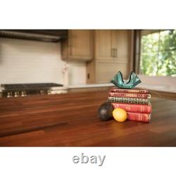 4 Ft. L X 25 In. D Unfinished Sapele Solid Wood Butcher Block Countertop with Ea