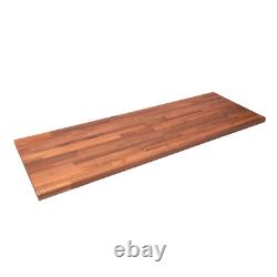 4 Ft. L X 25 In. D Unfinished Sapele Solid Wood Butcher Block Countertop with Ea
