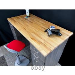 4 Ft. L X 30 In. D Unfinished Beech Solid Wood Butcher Block Desktop Countertop