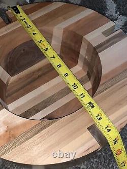 4 Handmade Butcher Block-Maple & Black Walnut Stool Seats-14.57x5-13-16 Lbs