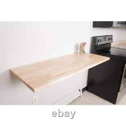 4 ft. L x 20 in. D Finished Hevea Solid Wood Butcher Block Bar Countertop With E