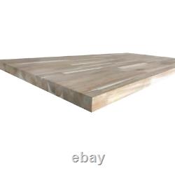 4 ft. L x 25 in D Unfinished Acacia Butcher Block Countertop in with Standard Edge