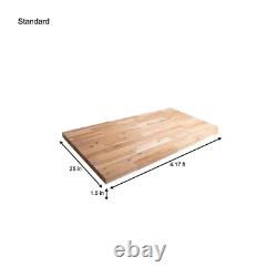 4 ft. L x 25 in. D Unfinished Acacia Solid Wood Butcher Block Countertop With Ea
