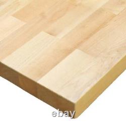 4 ft L x 25 in D Unfinished Birch Solid Wood Butcher Block Countertop Eased Edge