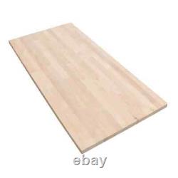 4 ft. L x 25 in. D Unfinished Birch Solid Wood Butcher Block Countertop With Eas