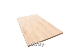 4 ft. L x 25 in. D Unfinished Hevea Solid Wood Butcher Block Countertop