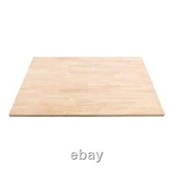 4 ft L x 25 in D Unfinished Hevea Wood Butcher Block Countertop with Eased Edge