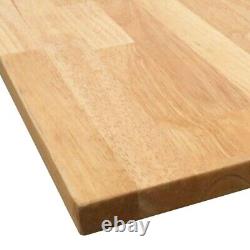 4 ft L x 25 in D Unfinished Hevea Wood Butcher Block Countertop with Eased Edge