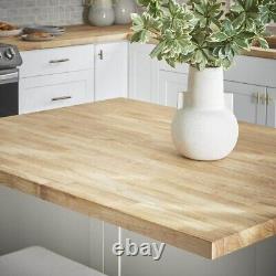 4 ft. L x 25 in D Unfinished Solid Wood Butcher Block Countertop Square Edge New