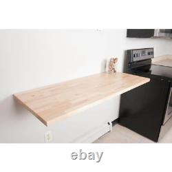 4 ft. X 20 in. Finished Hevea Solid Wood Butcher Block Bar Countertop Eased Edge