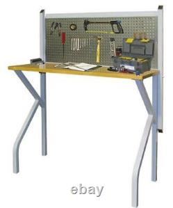47 Silver Steel Wall Mounted Collapsible Work Bench Butcher Block Pegboard NEW