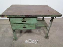 48x34 butcher block wood top industrial workbench table kitchen island