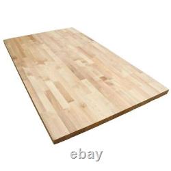 5 ft. L x 30 in. D Unfinished Birch Solid Wood Butcher Block Desktop Countertop