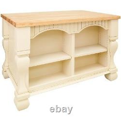 53 x 33.5 Antique White Wood Kitchen Island Cabinet Traditional Furniture