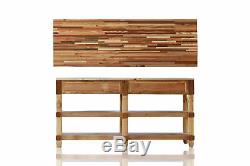 72 Hand Crafted Acadian Style Table Reclaimed Wood with Faux Butcher Block Top