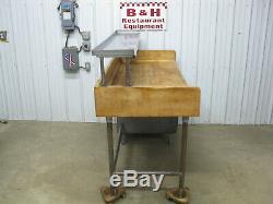 72 x 30 Butcher Block Wood Top Roll Under Bakery Table with 3 Drawers, Shelf 6