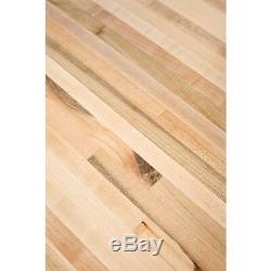 96 in. X 25 in. X 1.5 in. Wood Butcher Block Countertop in Unfinished Maple