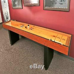 9ft Shuffleboard Table Arcade Game Solid Butcher Block Wood Retro Vintage Pub