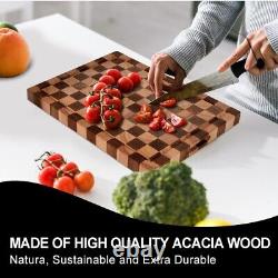 Acacia Wood Cutting Board 20x15x1.5 Inch, Butcher Block for Kitchen, Premium End