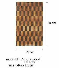 Acacia Wood Rectangular Cutting Board End Grain Butcher Chopping Block Cut Tray