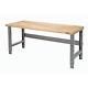 Adjustable Height Maple Butcher Block Square Edge Work Bench 60w X 30d 1 3/4