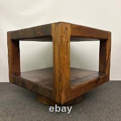 Amazing MCM Butcher Block Rotating Table One Of A Kind