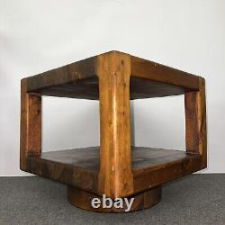 Amazing MCM Butcher Block Rotating Table One Of A Kind