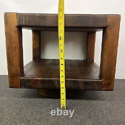 Amazing MCM Butcher Block Rotating Table One Of A Kind