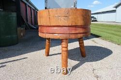 Antique 1800's Wood Butcher Block Chopping Table 1 Piece Solid Cherry Top NICE
