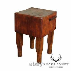 Antique American Butcher Block Table